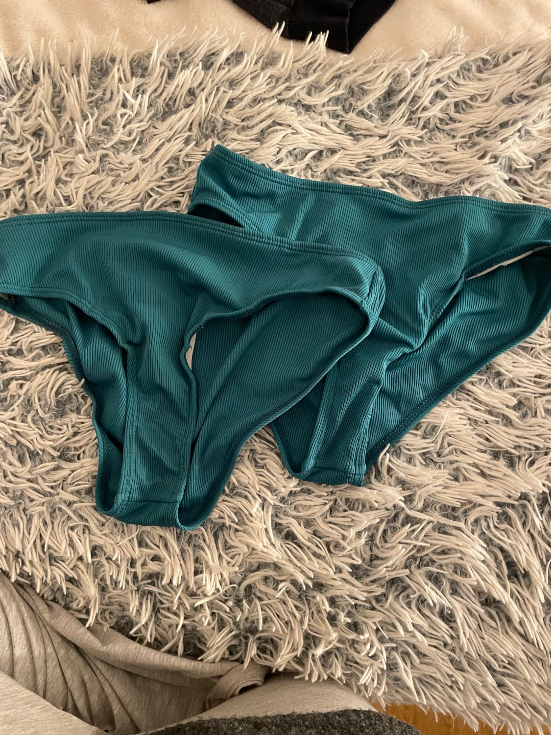 Turkos ribbad bikiniunderdel - 2