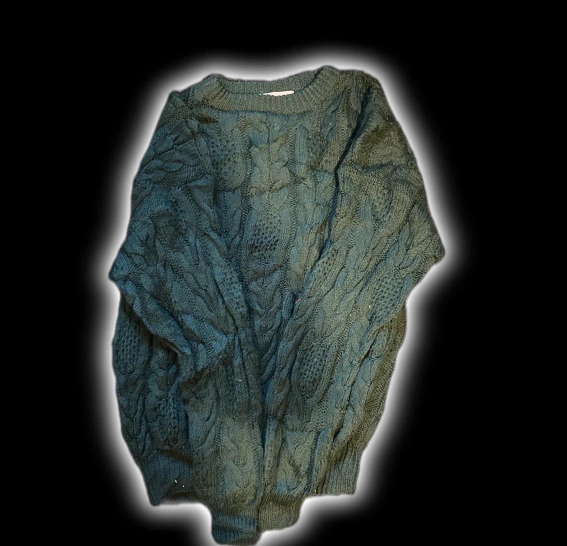 Mörkgrön stickad tröja Redford - 1
