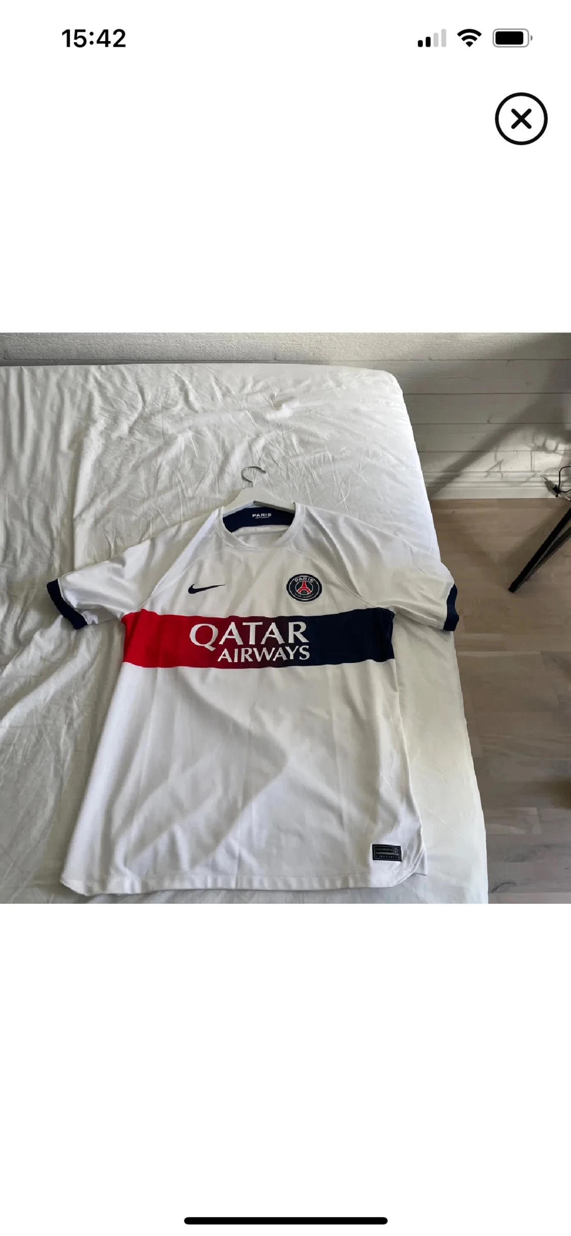 PSG vit matchtröja Nike Qatar Airways