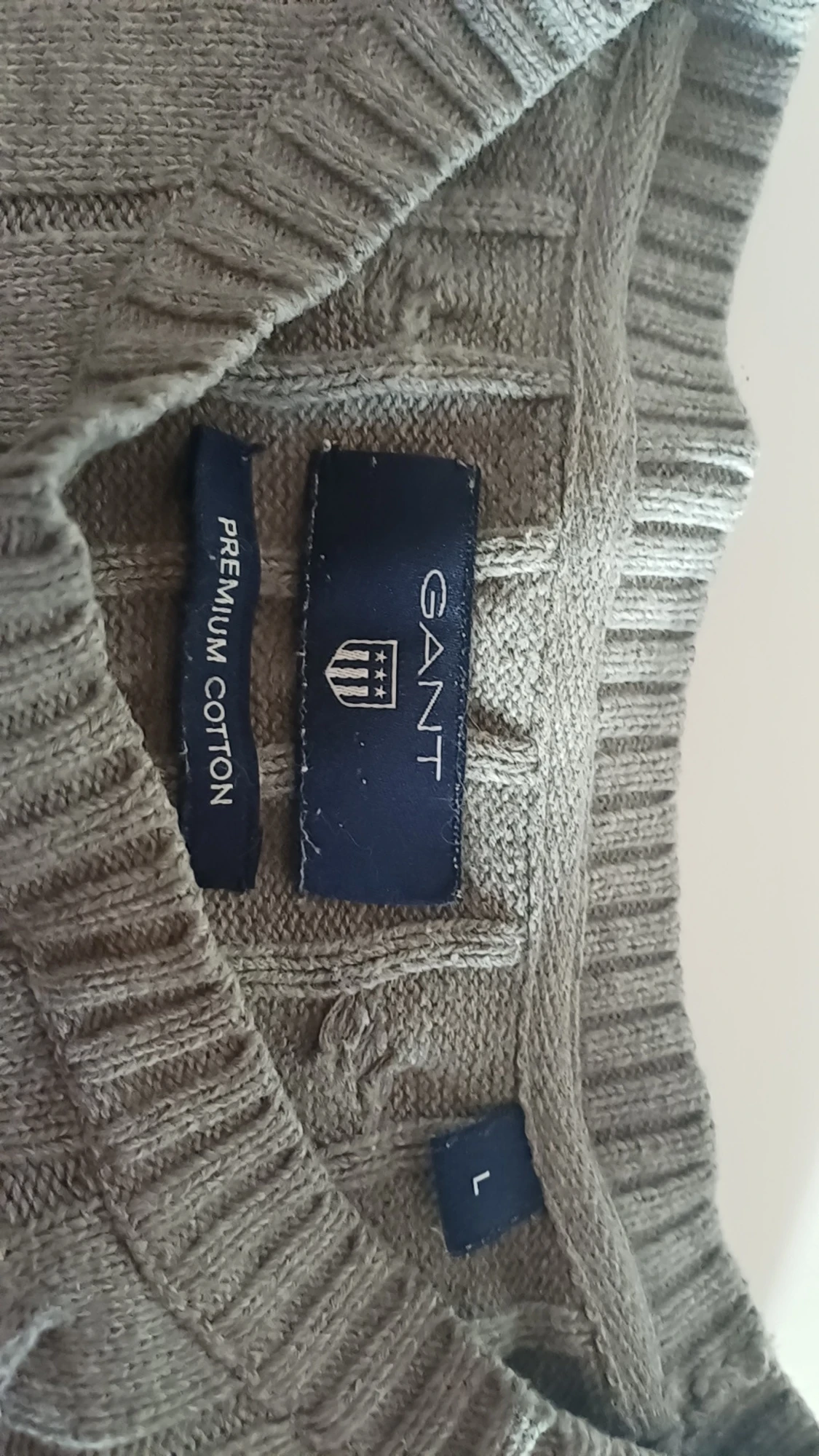 Grå kabelstickad tröja från GANT - 2