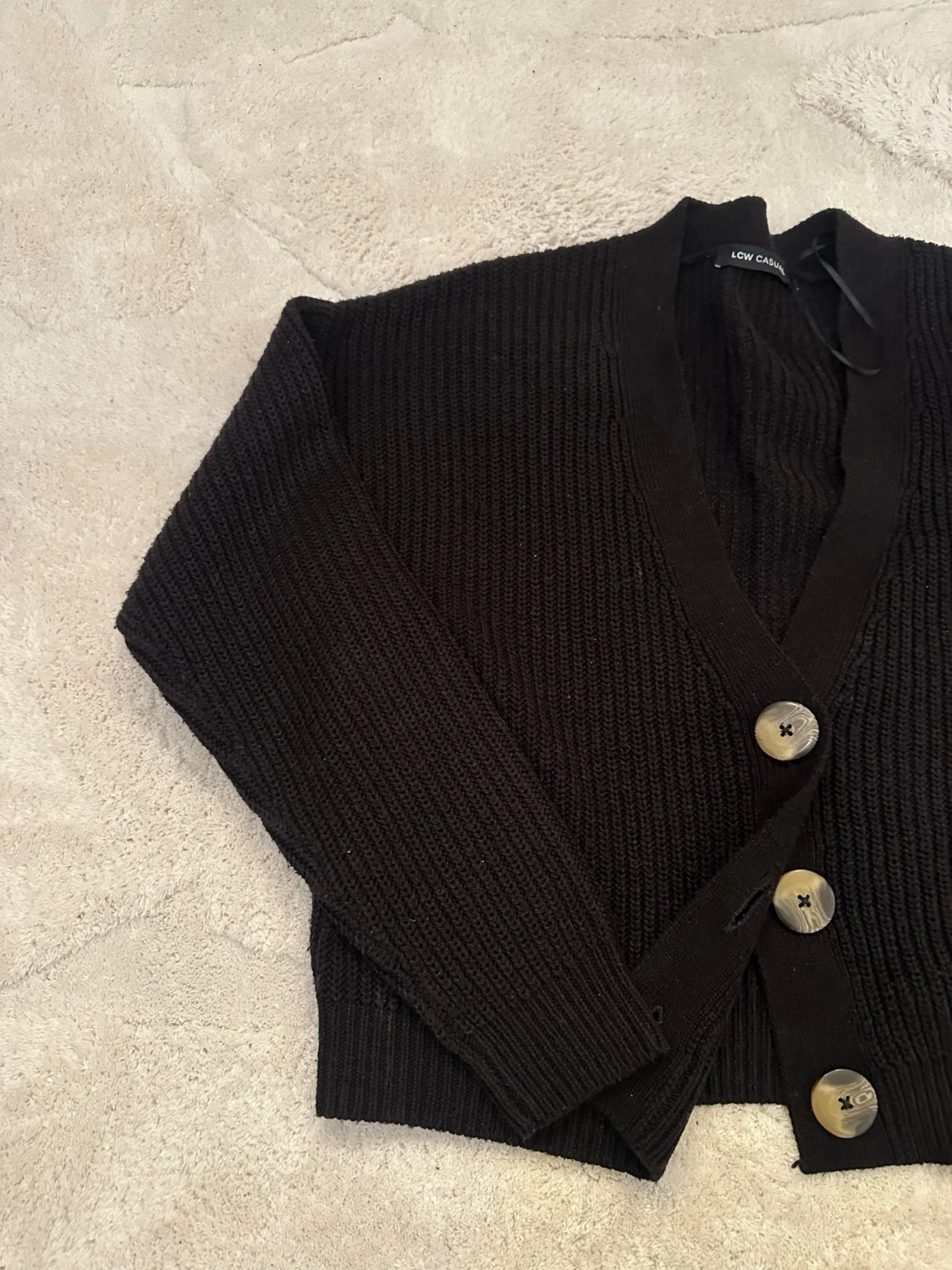 Svart ribbad kofta från LCW Casual - 1