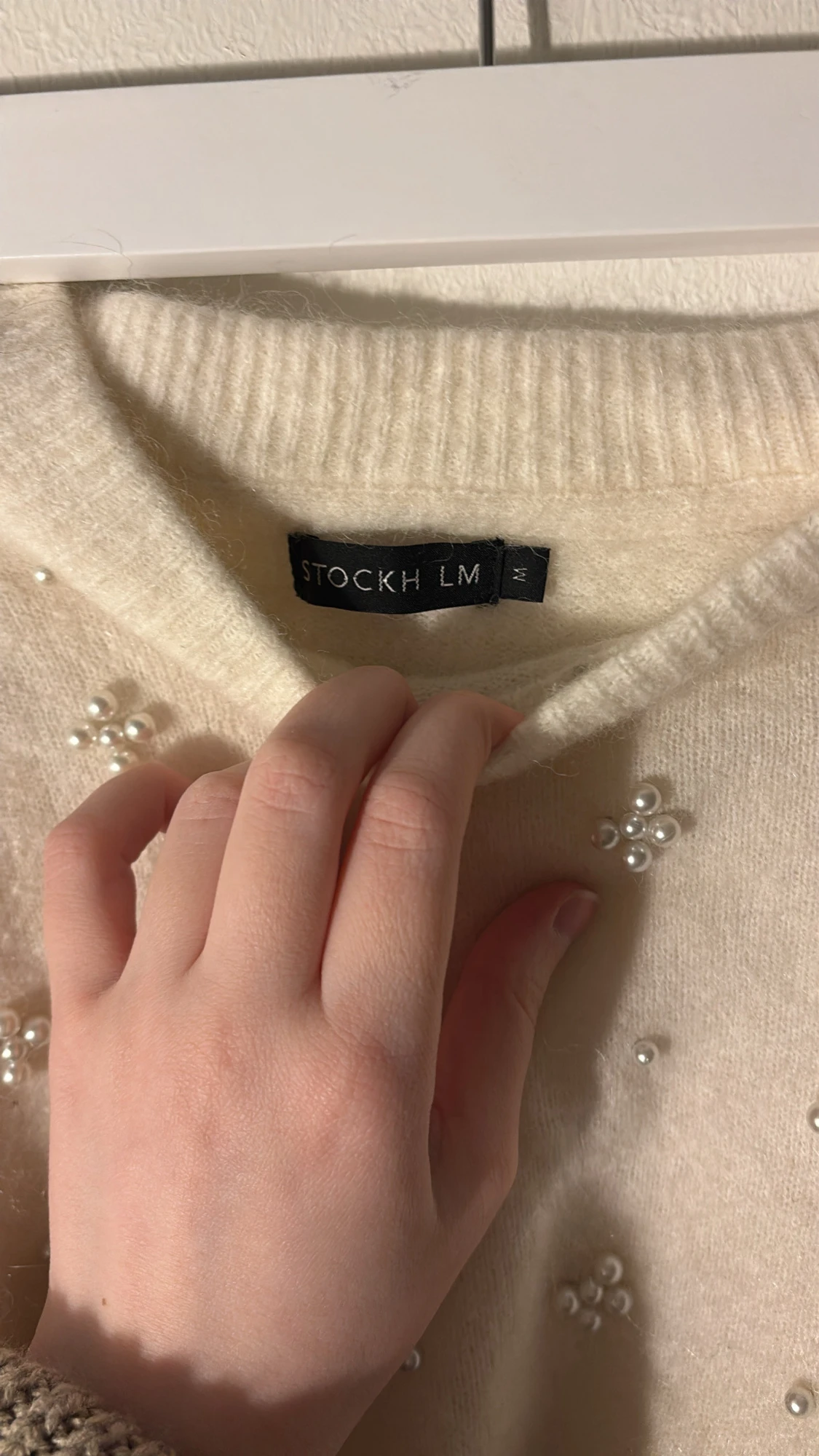 Pärlstickad vit tröja från Stockh LM - 2