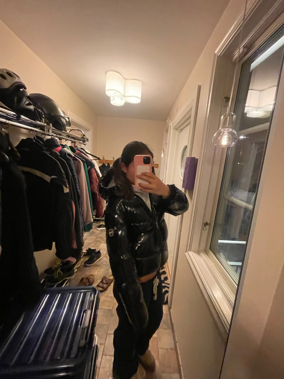 Svart Colmar pufferjacka med huva