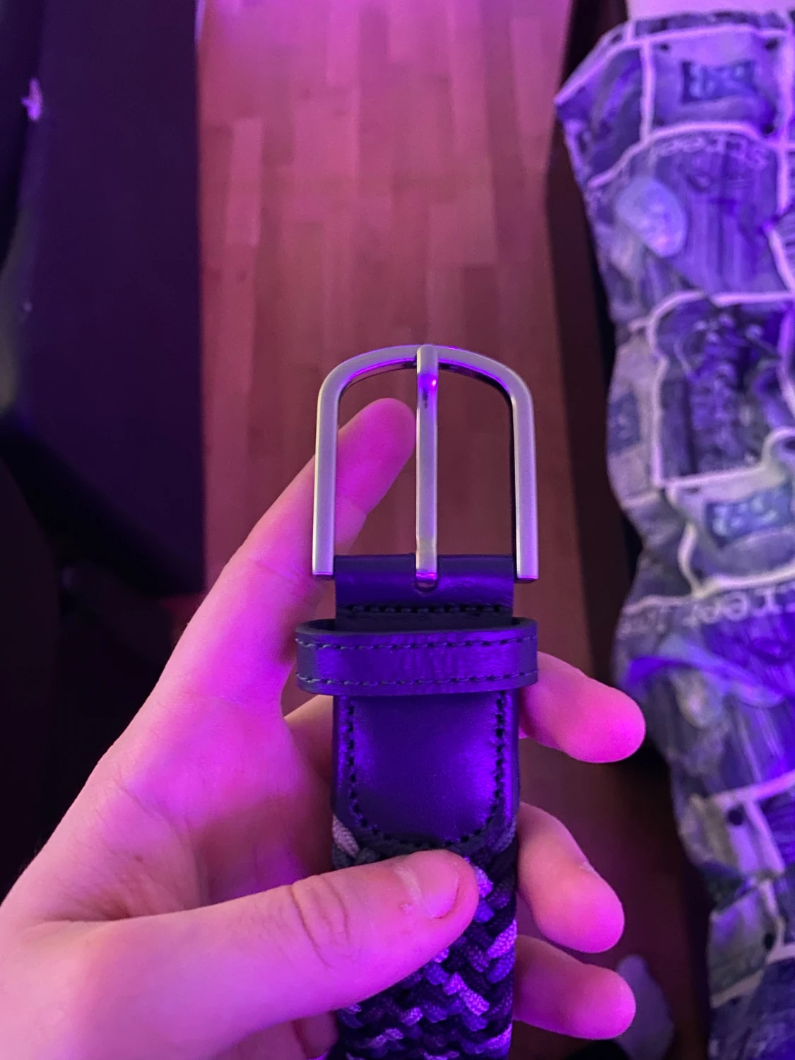 Blått och grått flätat bälte Onewear - 1