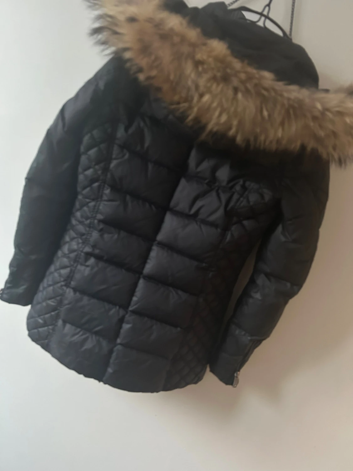 Svart Rockandblue pufferjacka med fuskpäls - 3