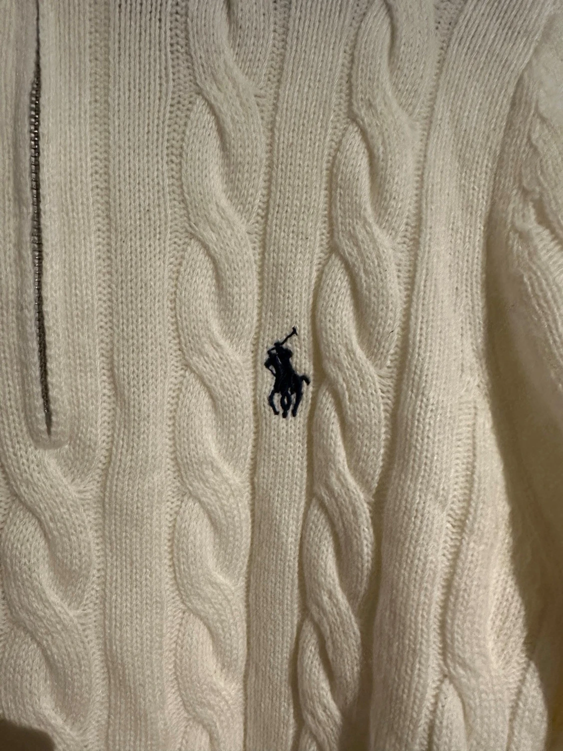 Vit kabelstickad polotröja Polo Ralph Lauren - 2