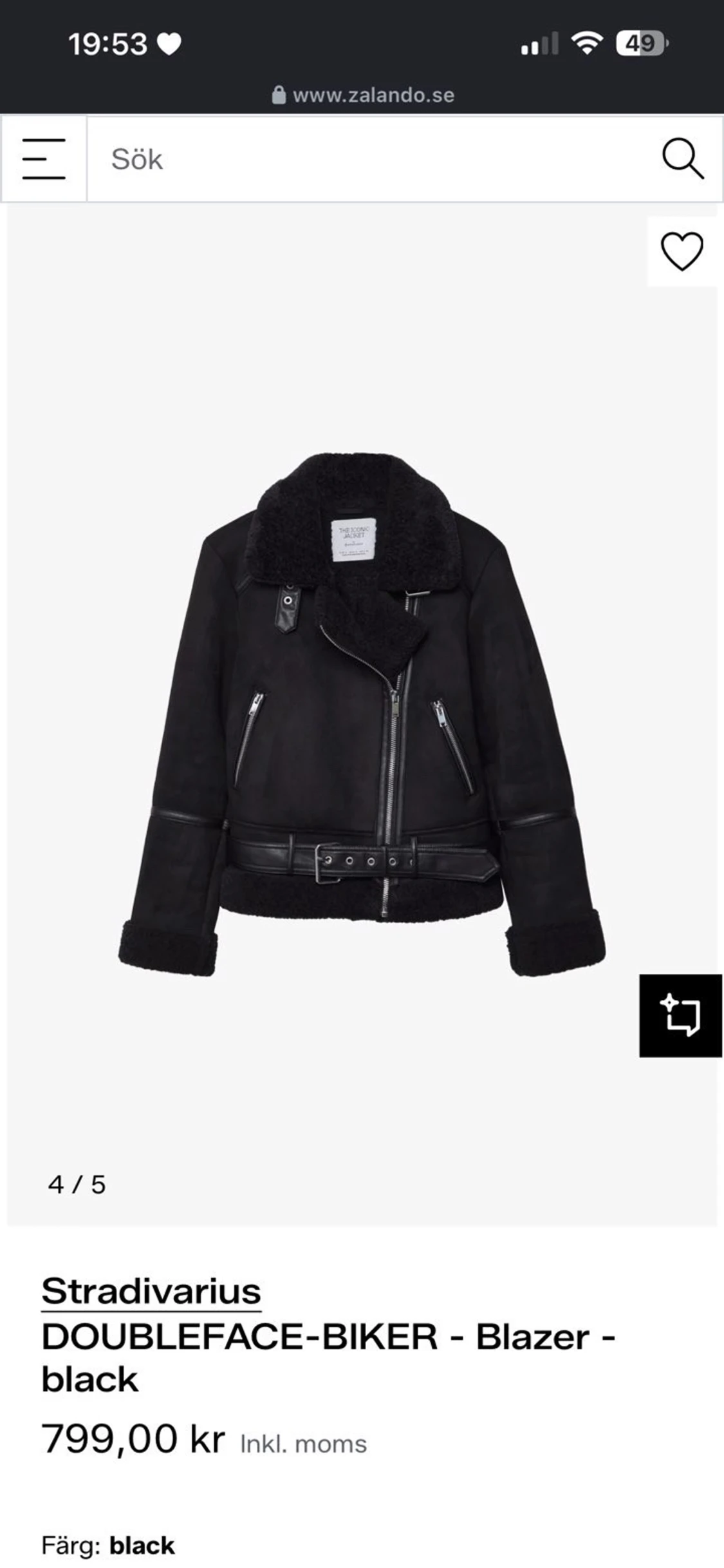 Svart jacka från Stradivarius