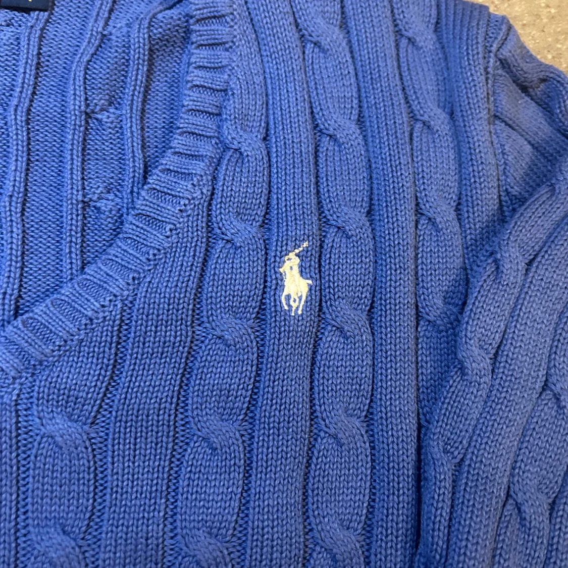 Blå kabelstickad tröja Polo Ralph Lauren - 1