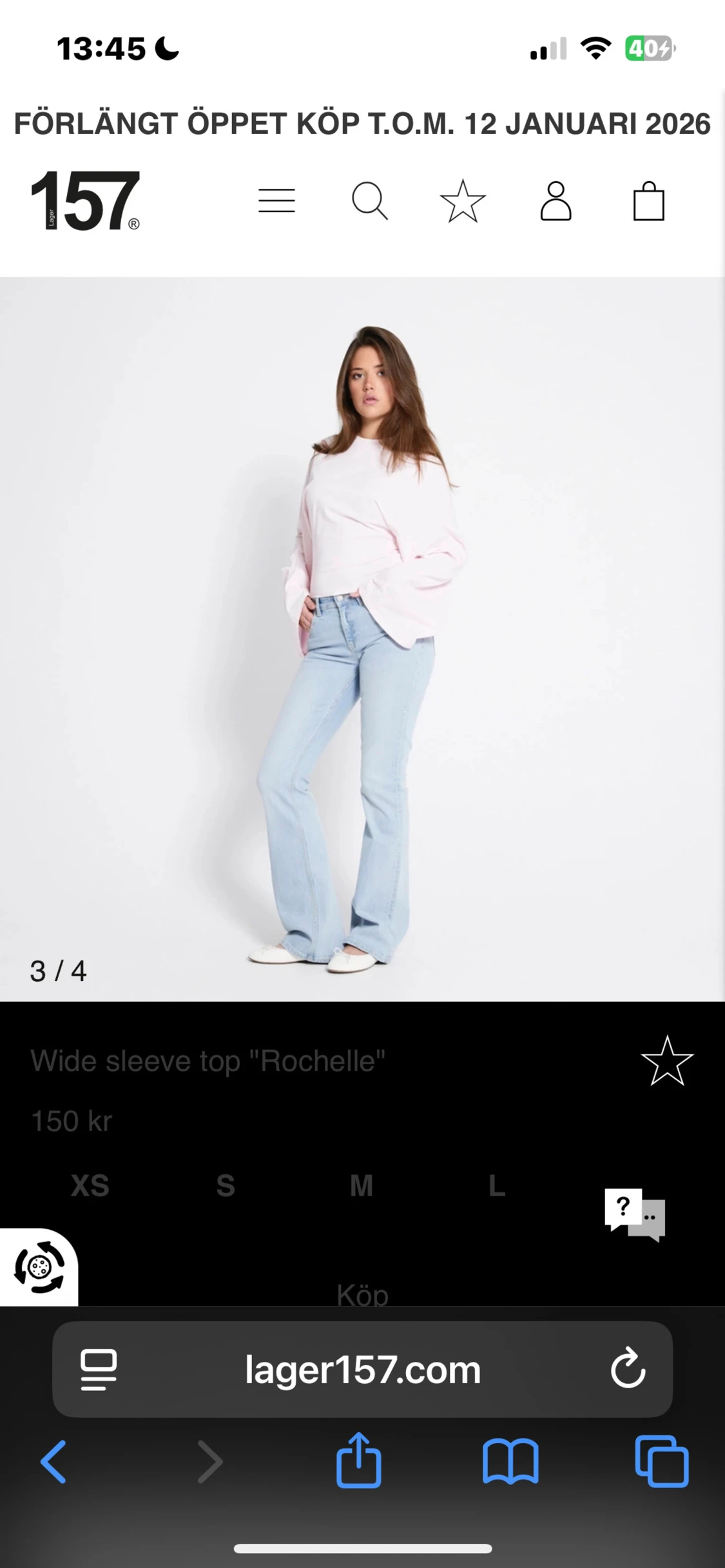 Ljusrosa topp med vida ärmar från Lager 157 - 2