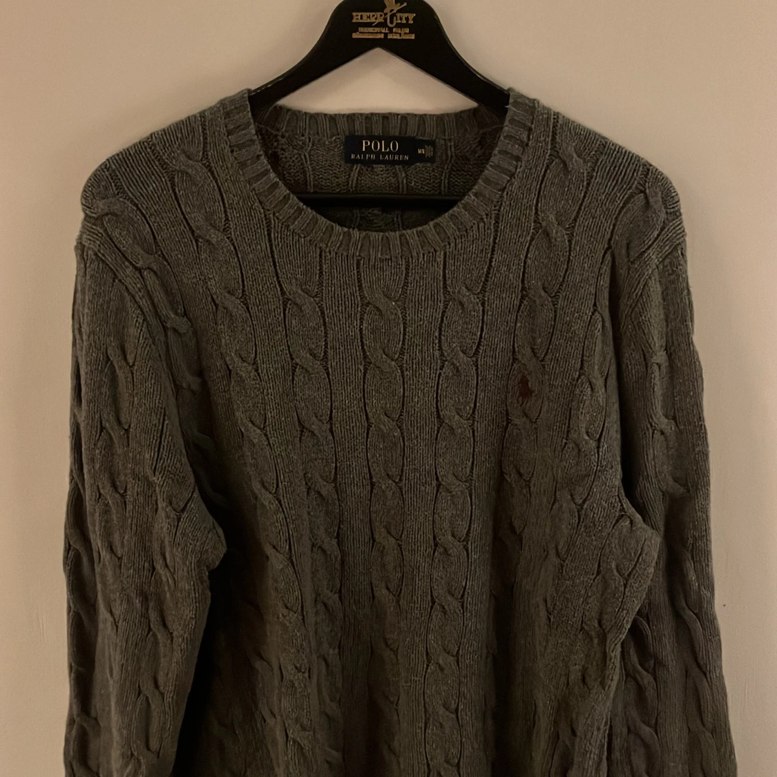 Grå kabelstickad tröja Polo Ralph Lauren - 1