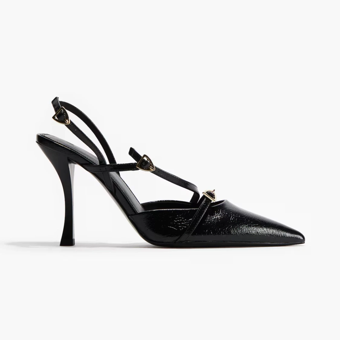 Svarta klackar med spetsig tå från H&M