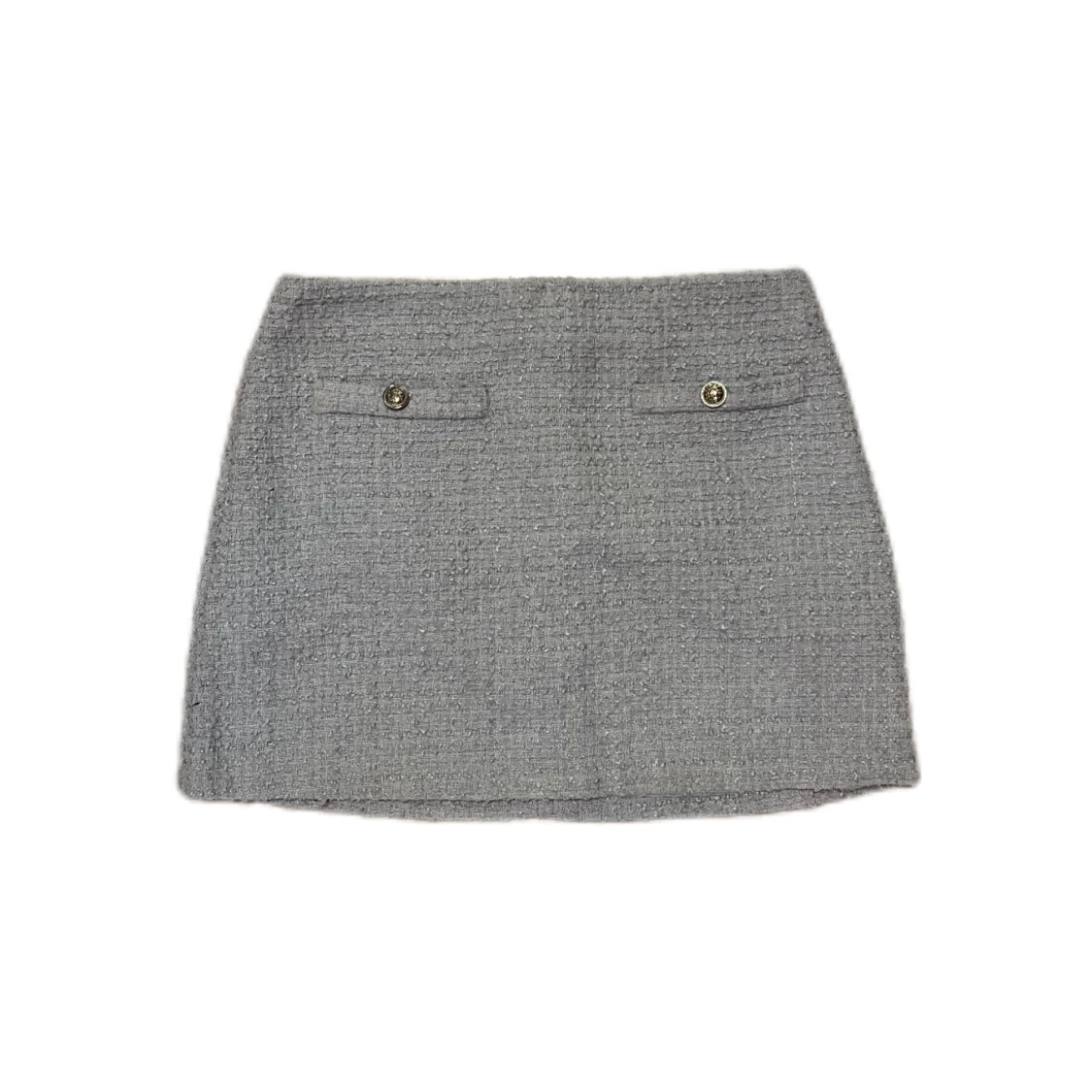 Grå blå kortkjol i bouclé från H&M