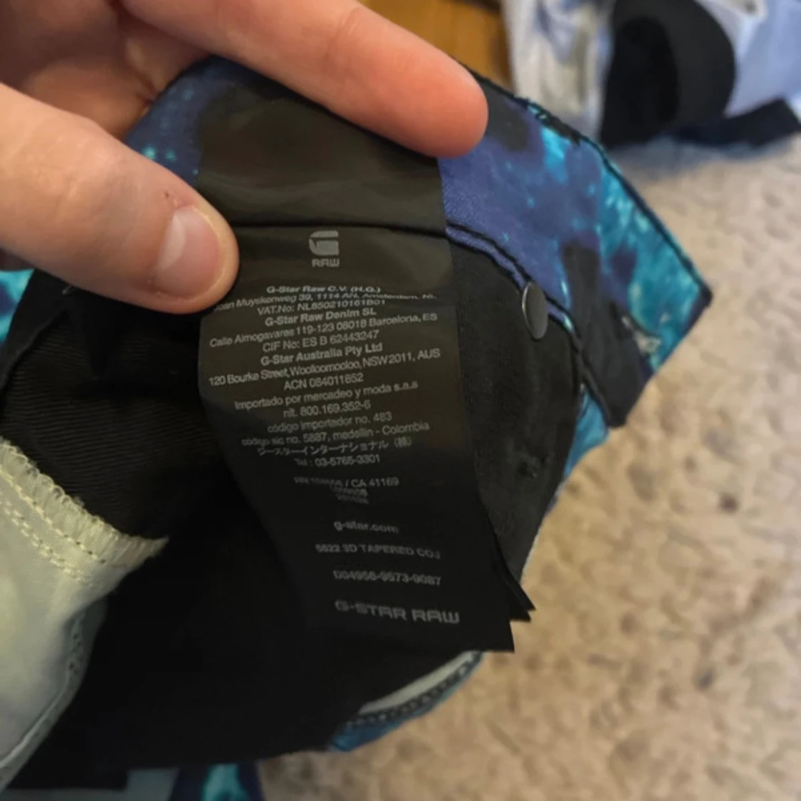 G-Star RAW 5622 blåmönstrade byxor - 3