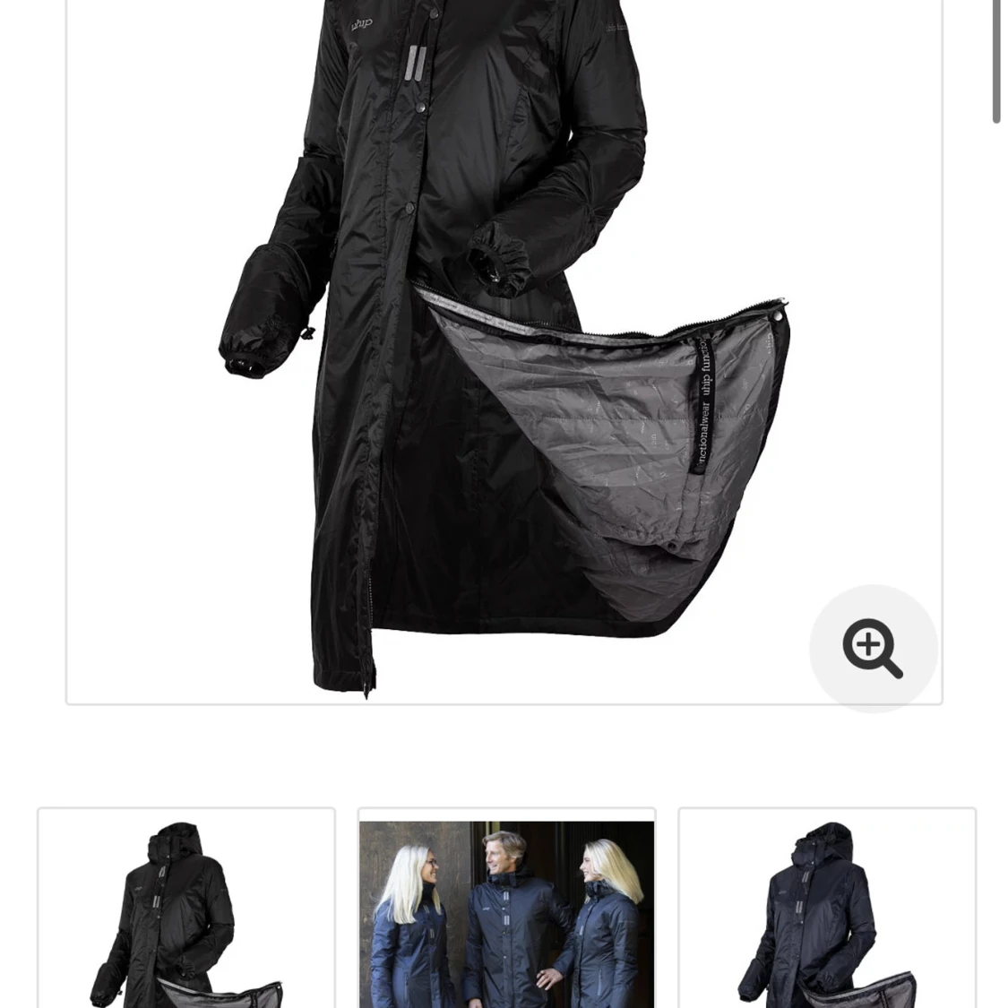 Svart lång dunjacka från Uhip