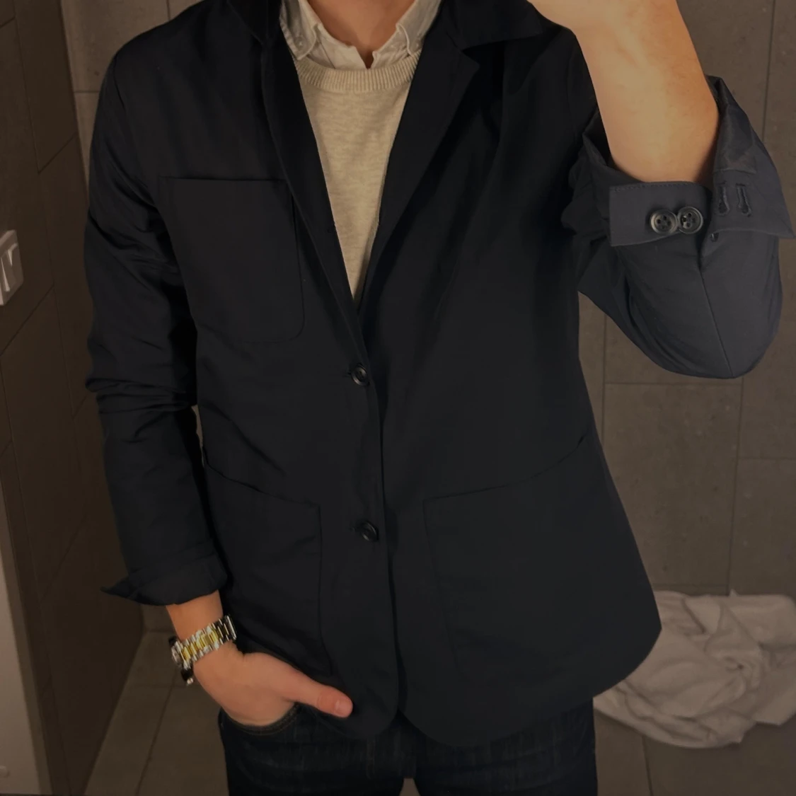 Marinblå overshirt från Bläck  - 1