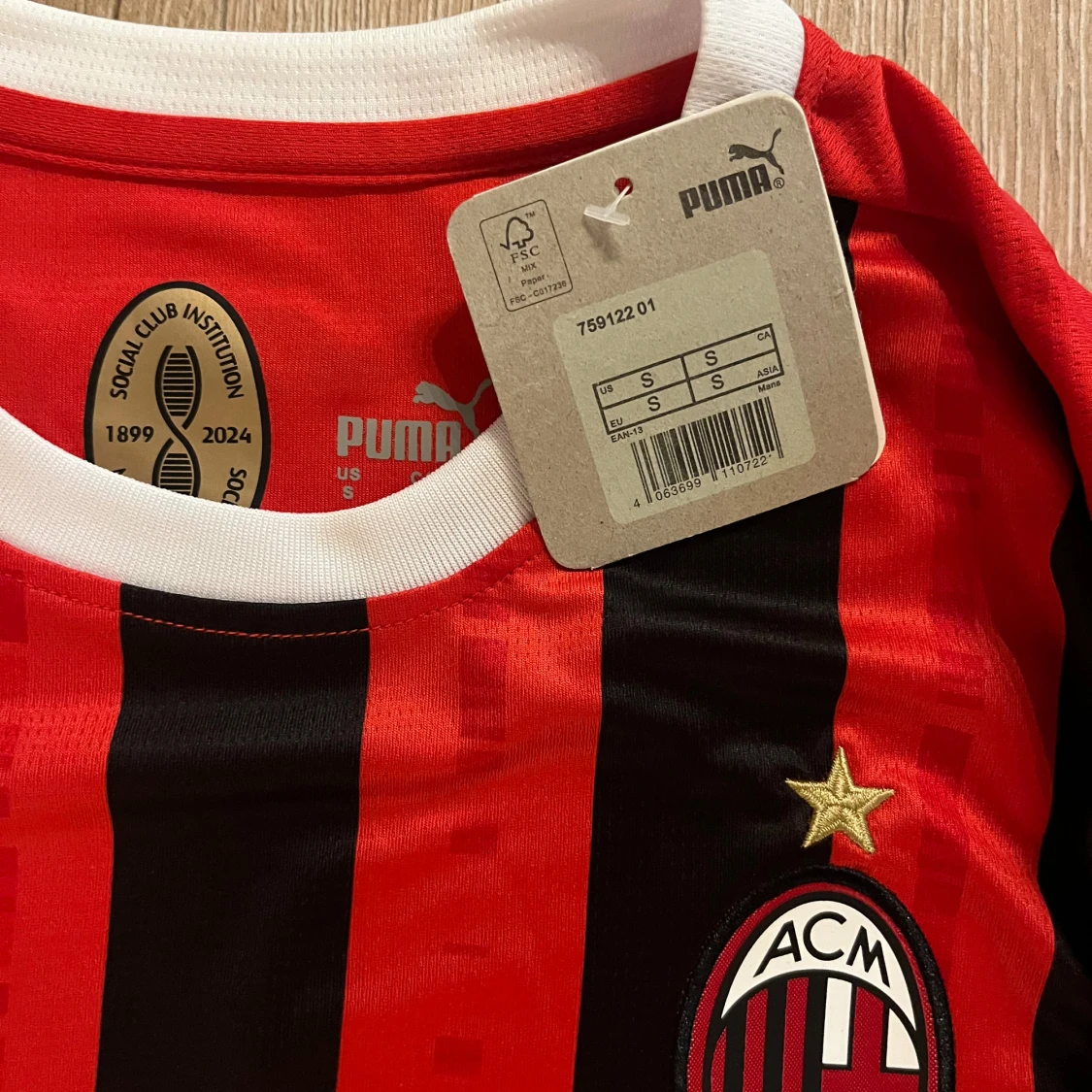 AC Milan randig fotbollströja Puma S - 2