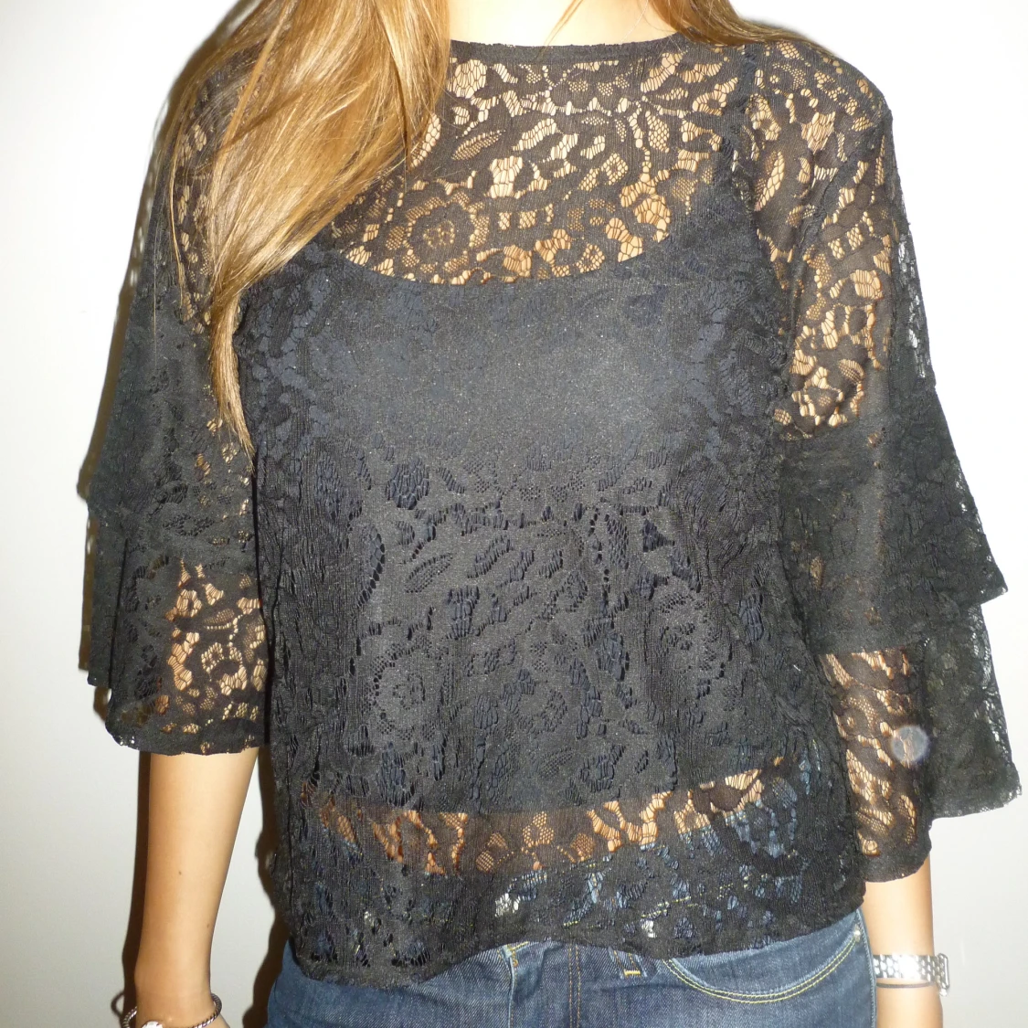 Svart spetsblus