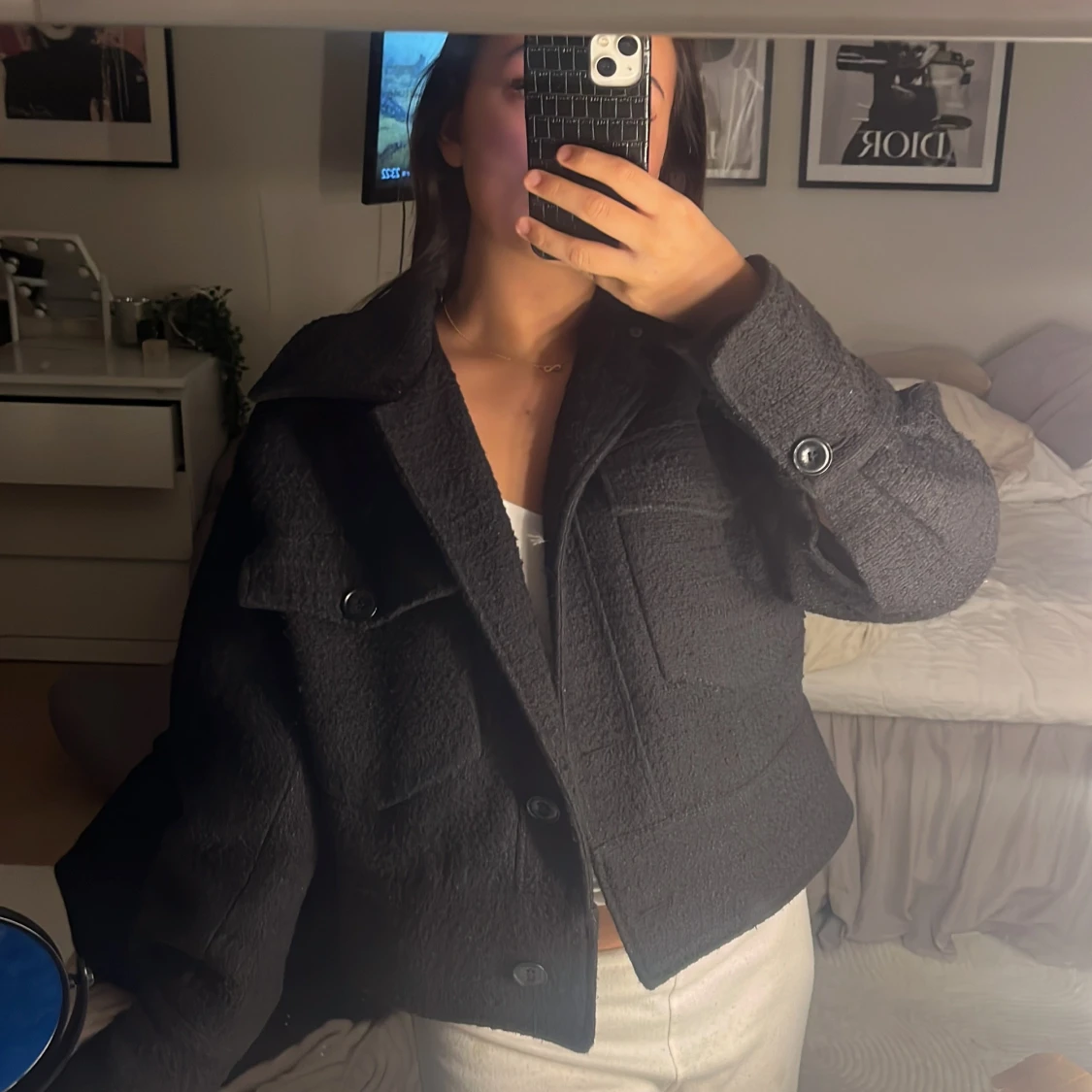 Svart pälsa jacka från Meotine - 4