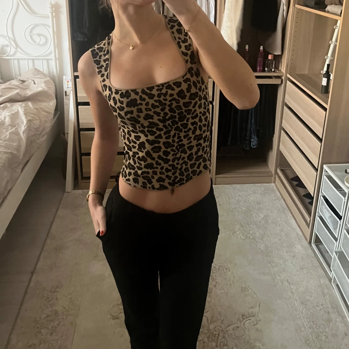 Leopardmönstrad topp