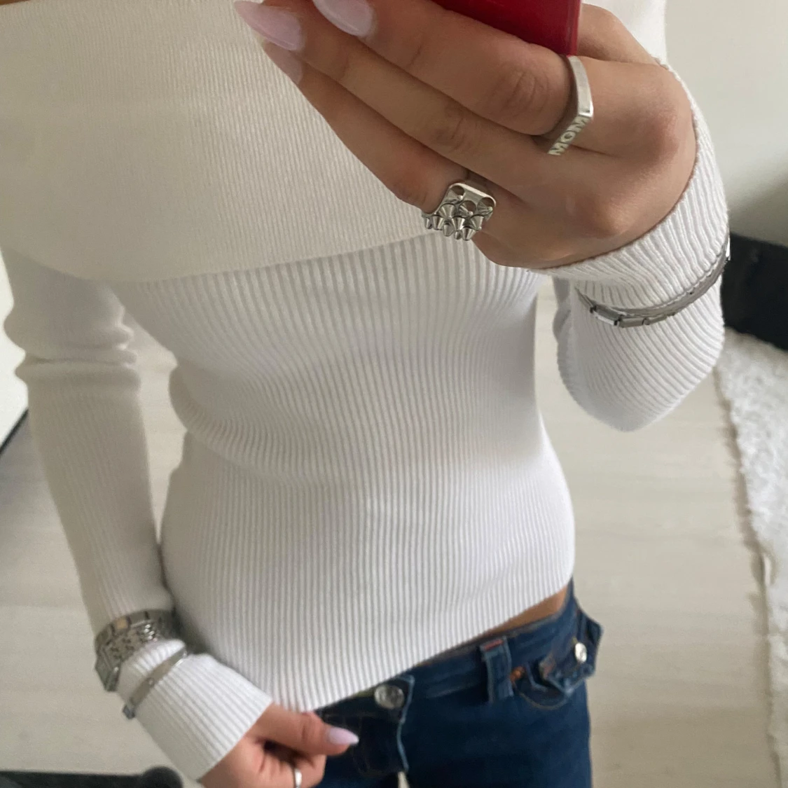 Vit offshoulder topp - 2