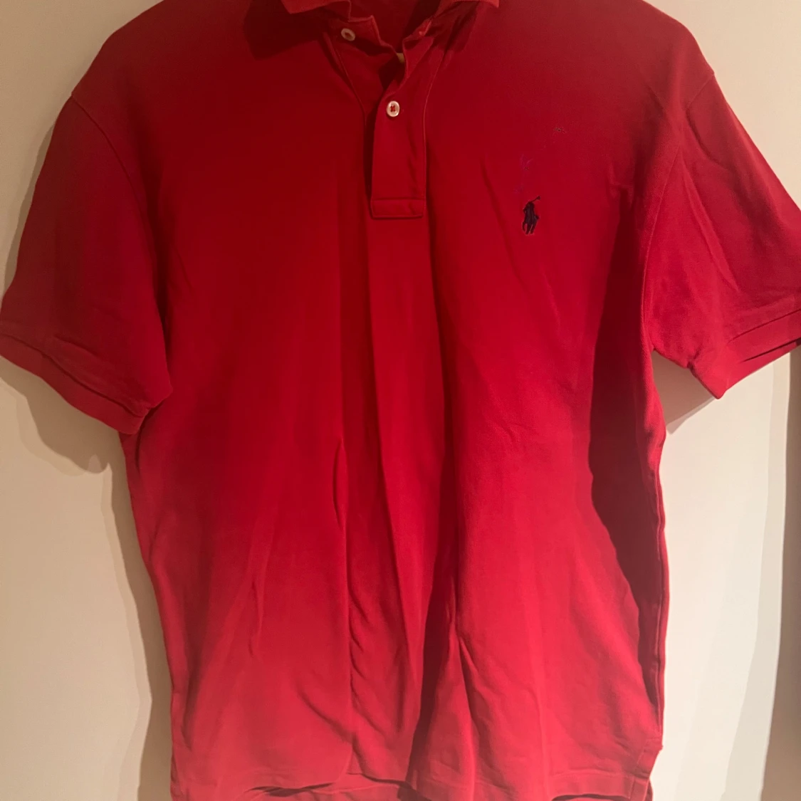 Röd kortärmad pikétröja från Ralph Lauren