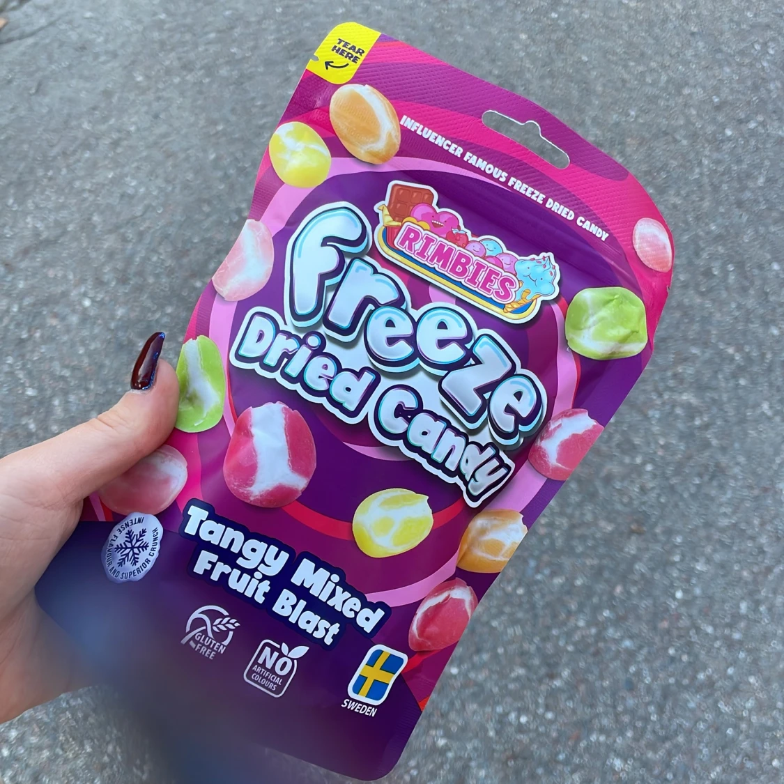 Rimbies Freeze Dried Candy Tangy Mixed Fruit Blast - 90