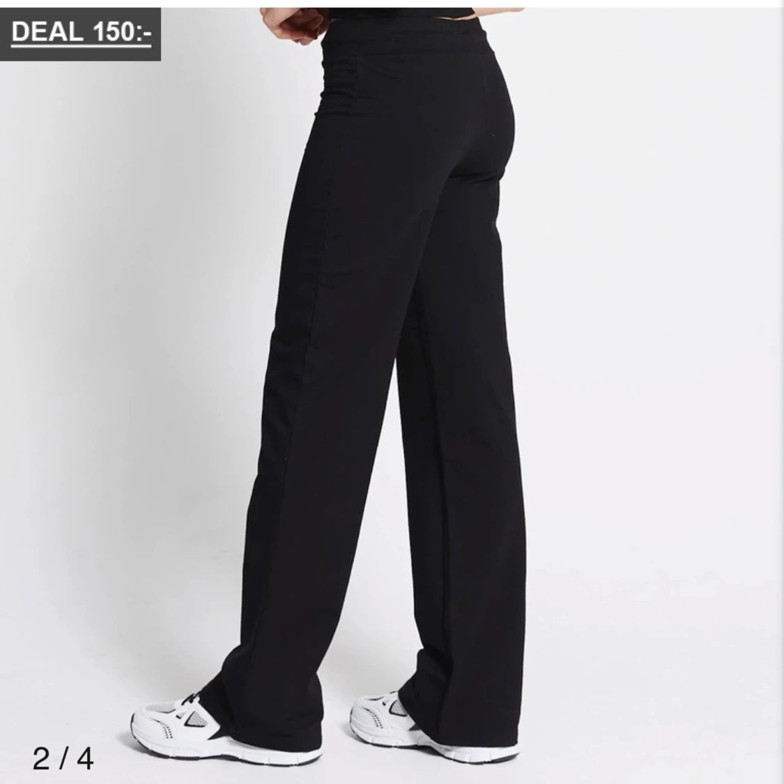 Svarta mjukisbyxor med knytband - 90