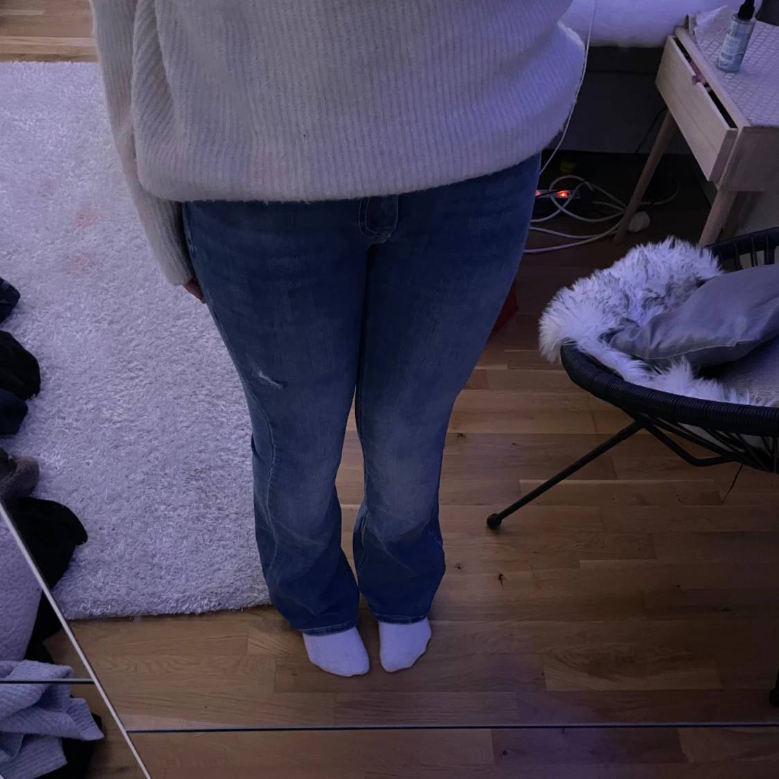 Blå bootcut jeans