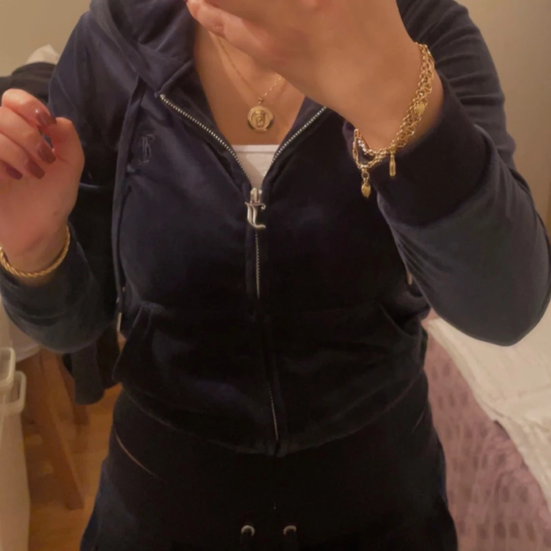 Mörkblå juicy couture velour set - 91