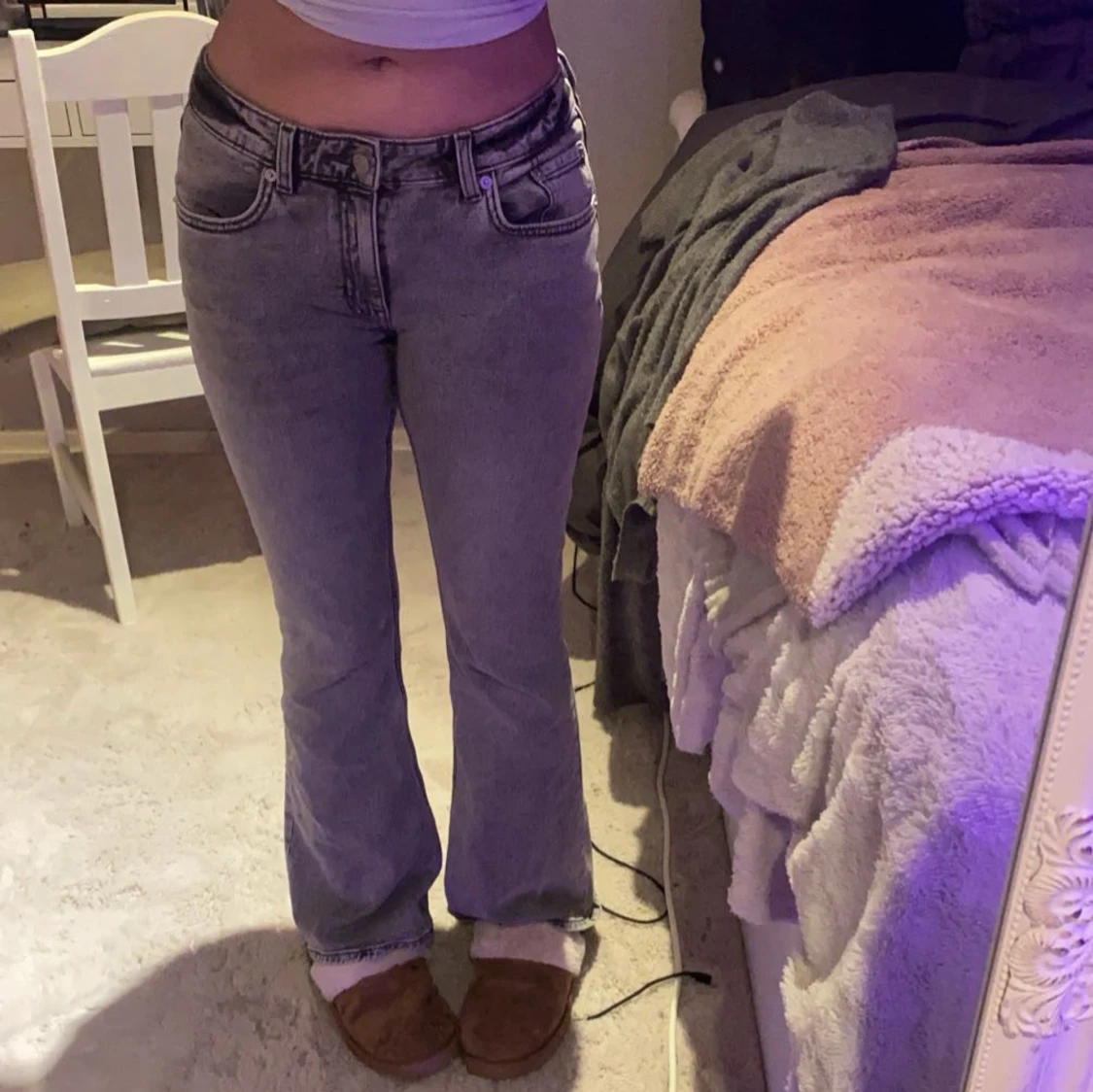 Grå bootcut jeans - 90