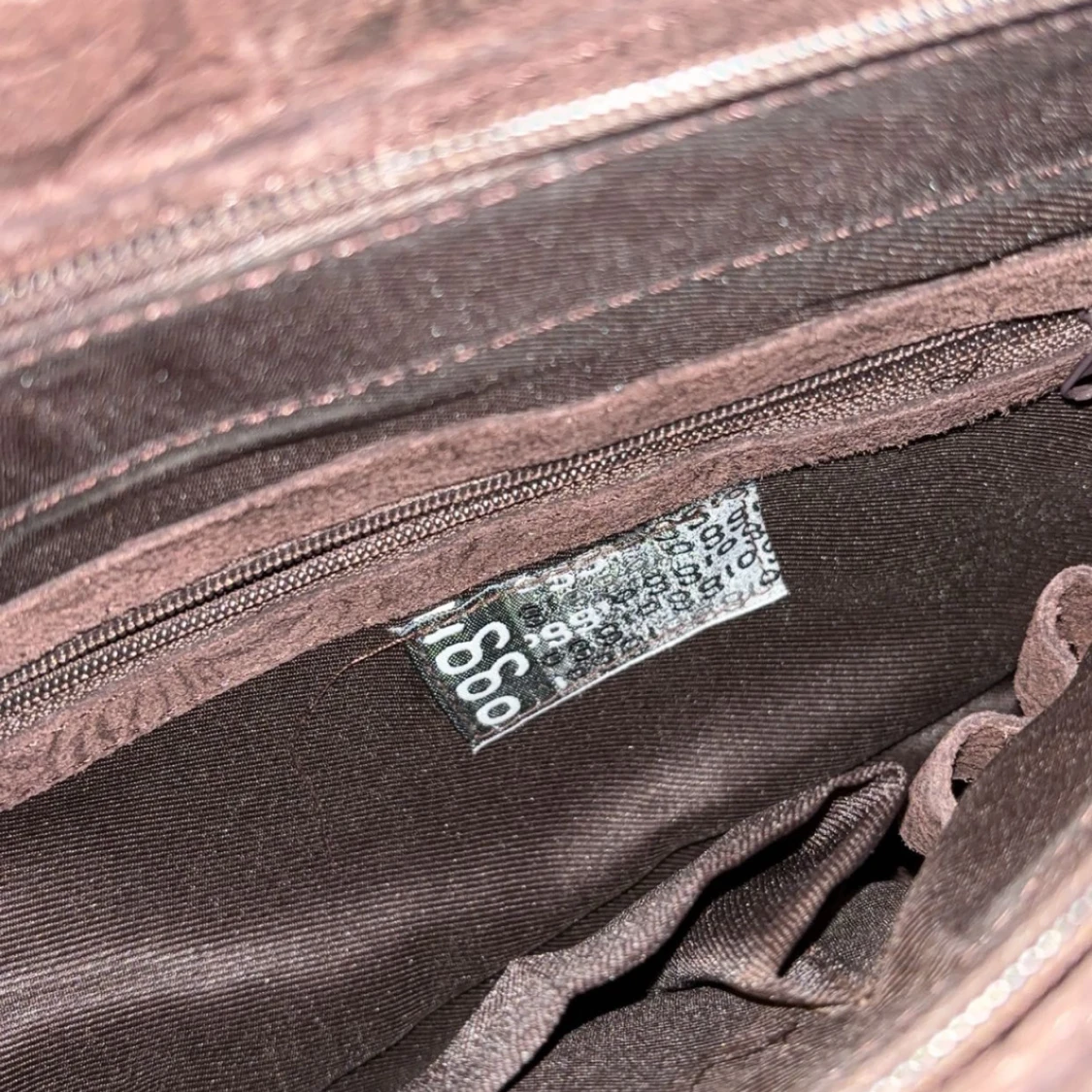 Brun axelväska med mönster - 91