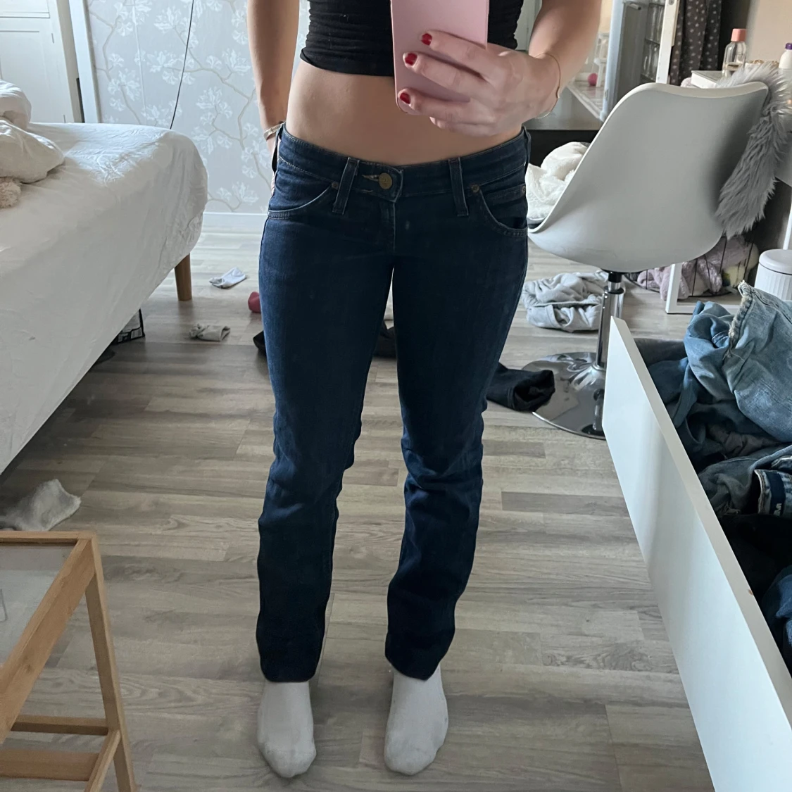 lågmidjade lee jeans 