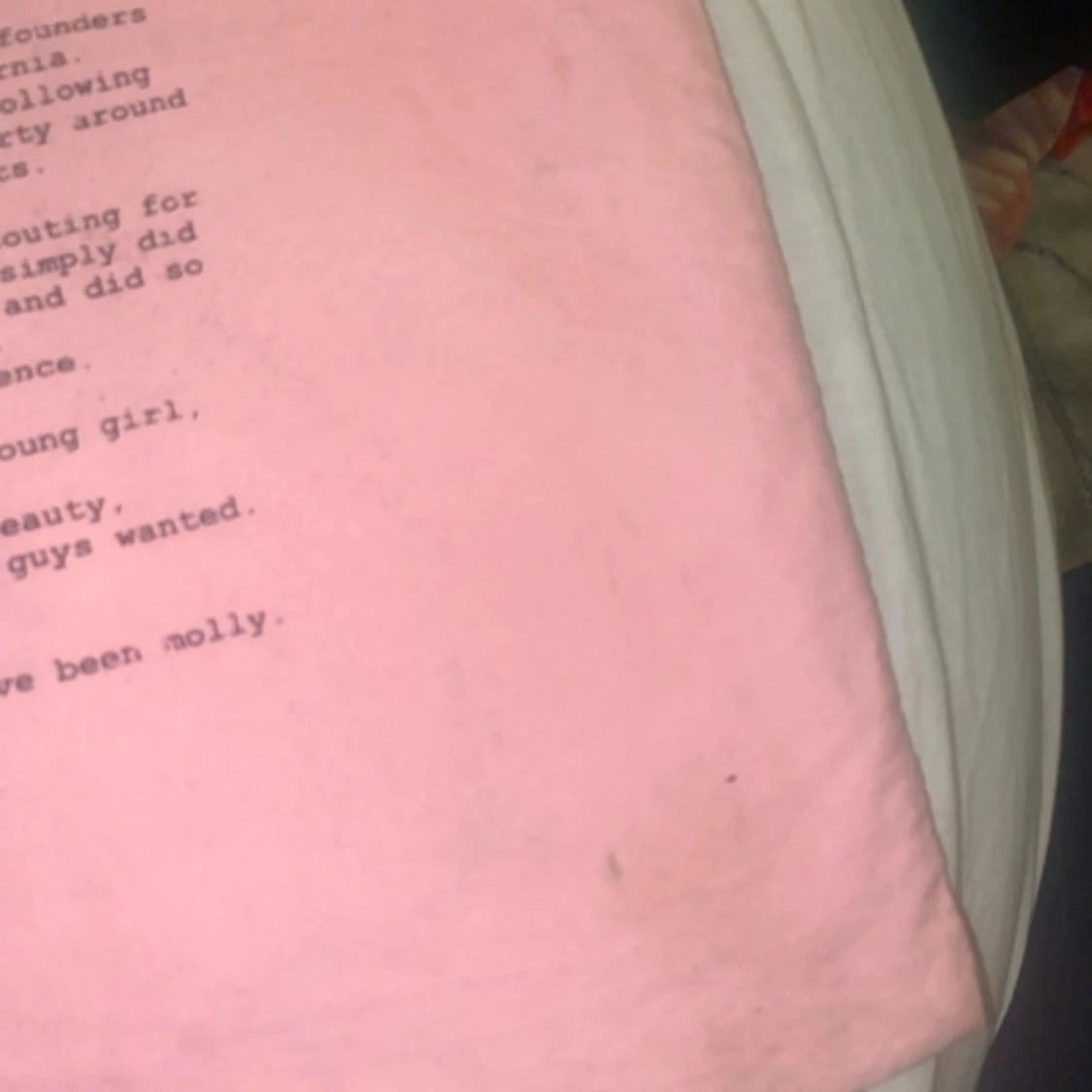 Rosa tygväska med tryck - 91