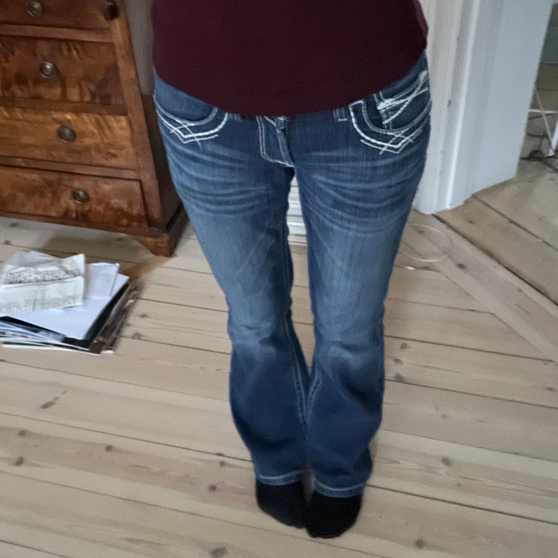 Lågmidjade bootcut jeans  - 90