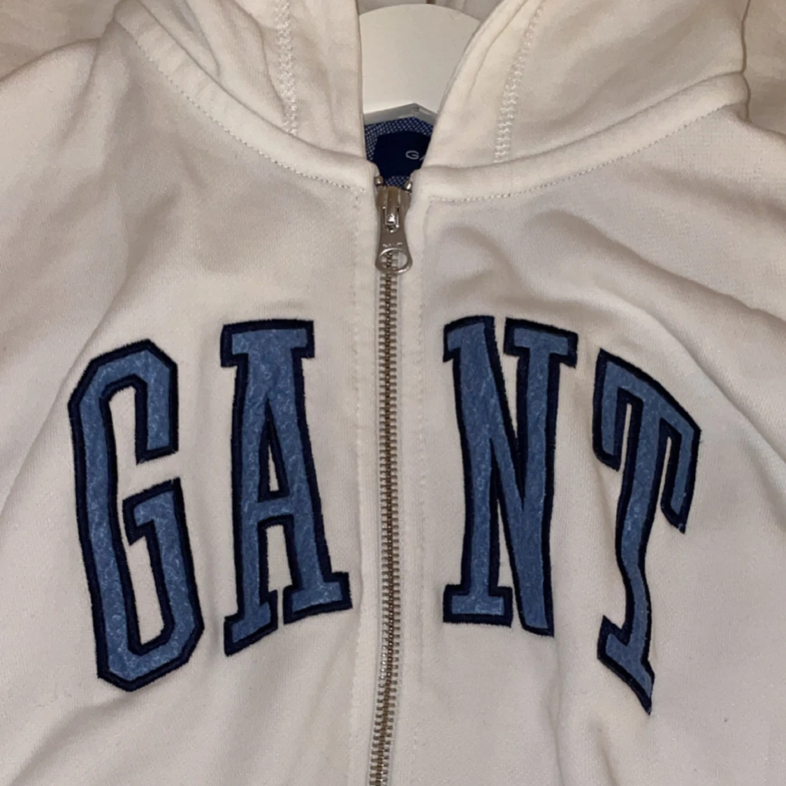 Gant hoodie med dragkedja och luva - 90