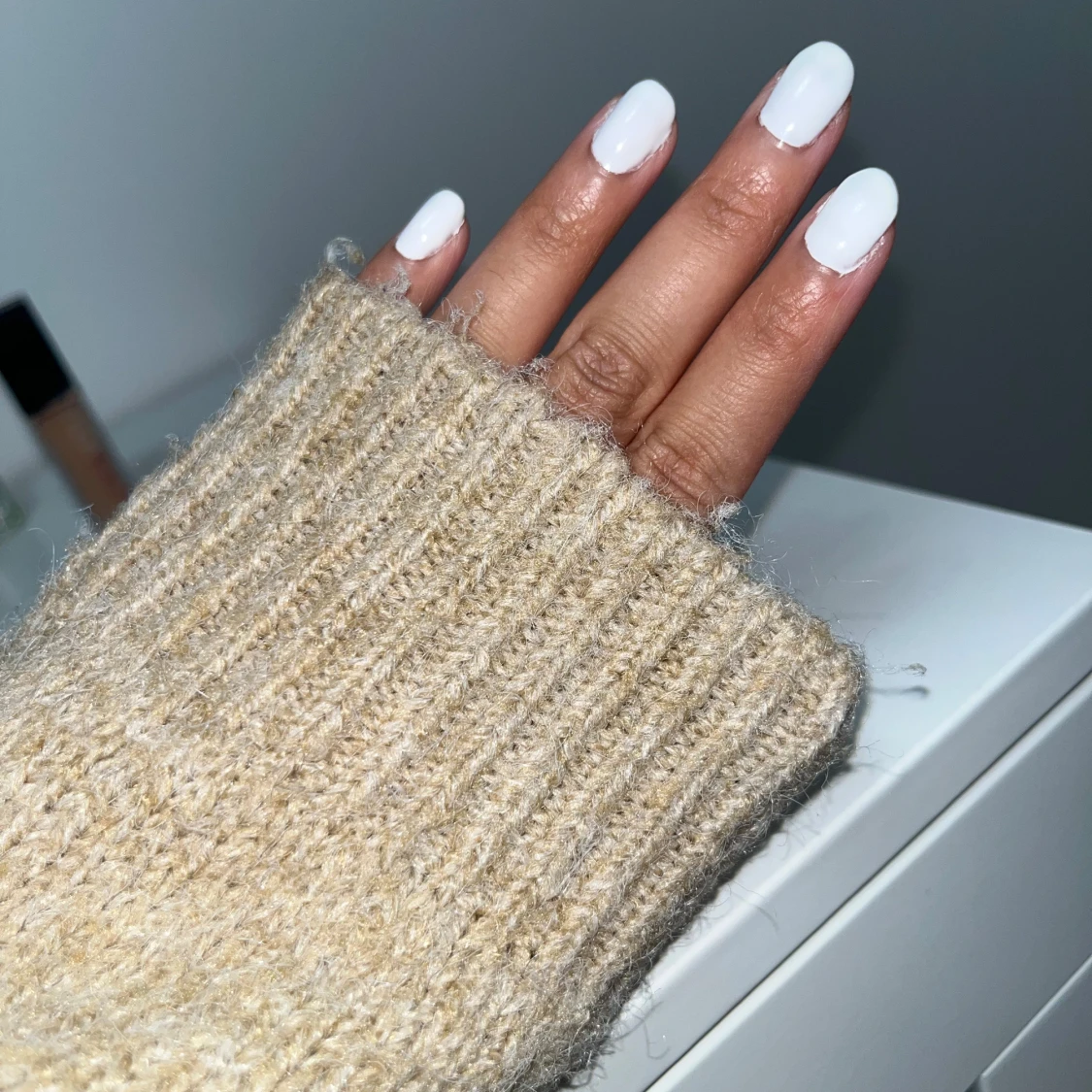 Beige stickad tröja från Bershka - 2