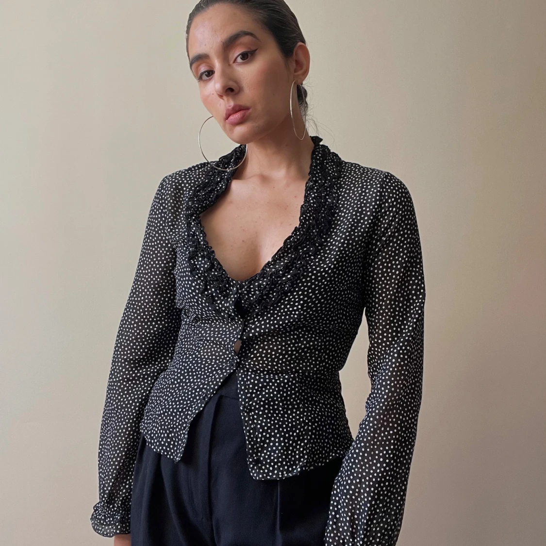 Vintage Stefanel Dot Print Top