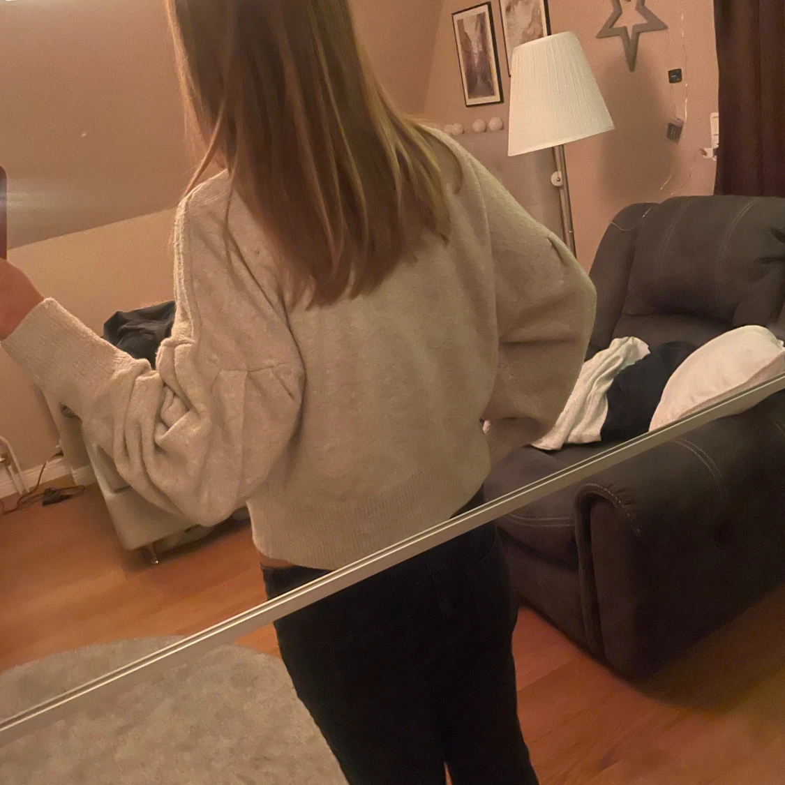 Grå stickad tröja - 91