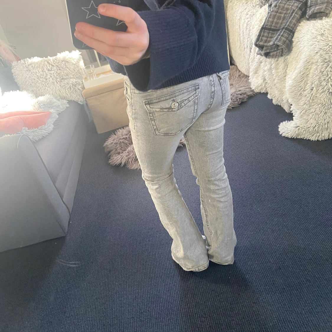Grå jeans med bootcut - 1