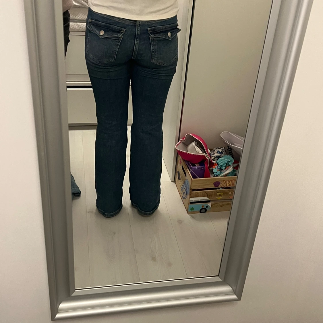 Blå bootcut jeans - 1