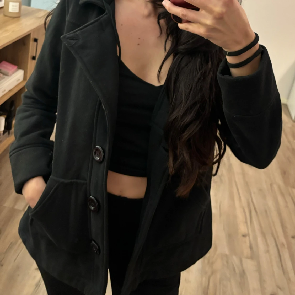 Svart mjuk kappa - 90