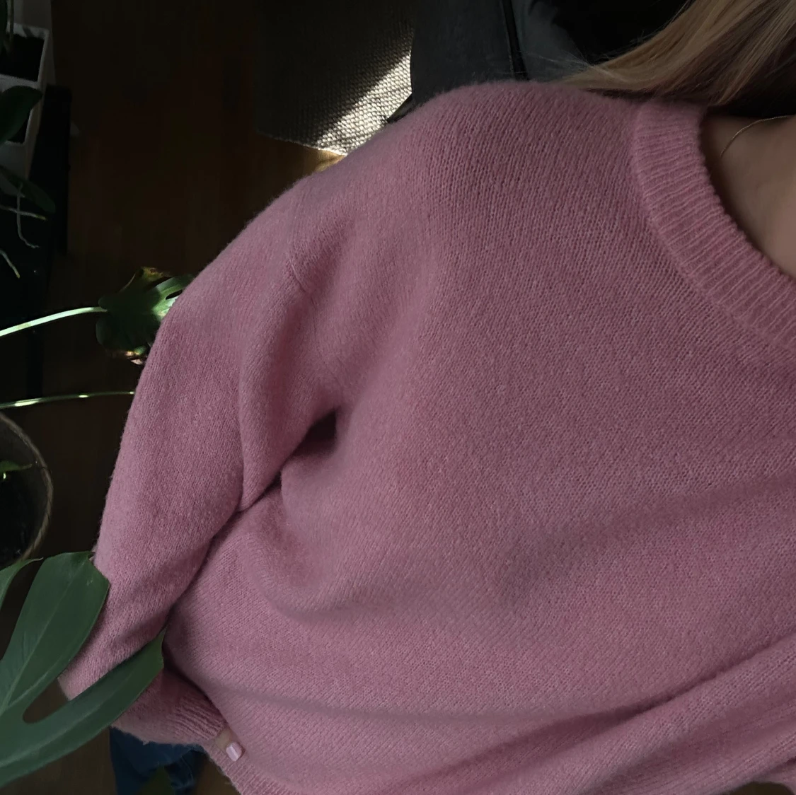 Rosa stickad tröja!