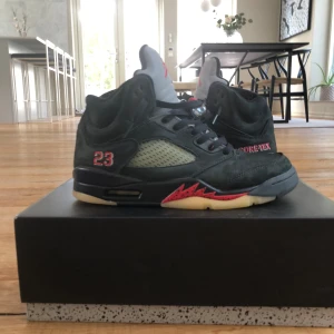 Svarta Jordan 5 Gore-tex - Ett par Jordan 5 som är perfekta nu under hösten och vintern då de är vattentäta och varma. De är i bra skick men använda ett par gånger. Säljer de pga de är alldeles försmå. Ny pris 2500. Pris kan diskuteras, skriv för minsta lilla fråga.