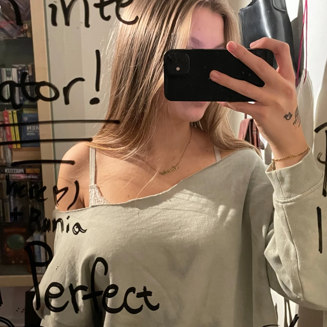 Ljusgröna croppad tröja - 90