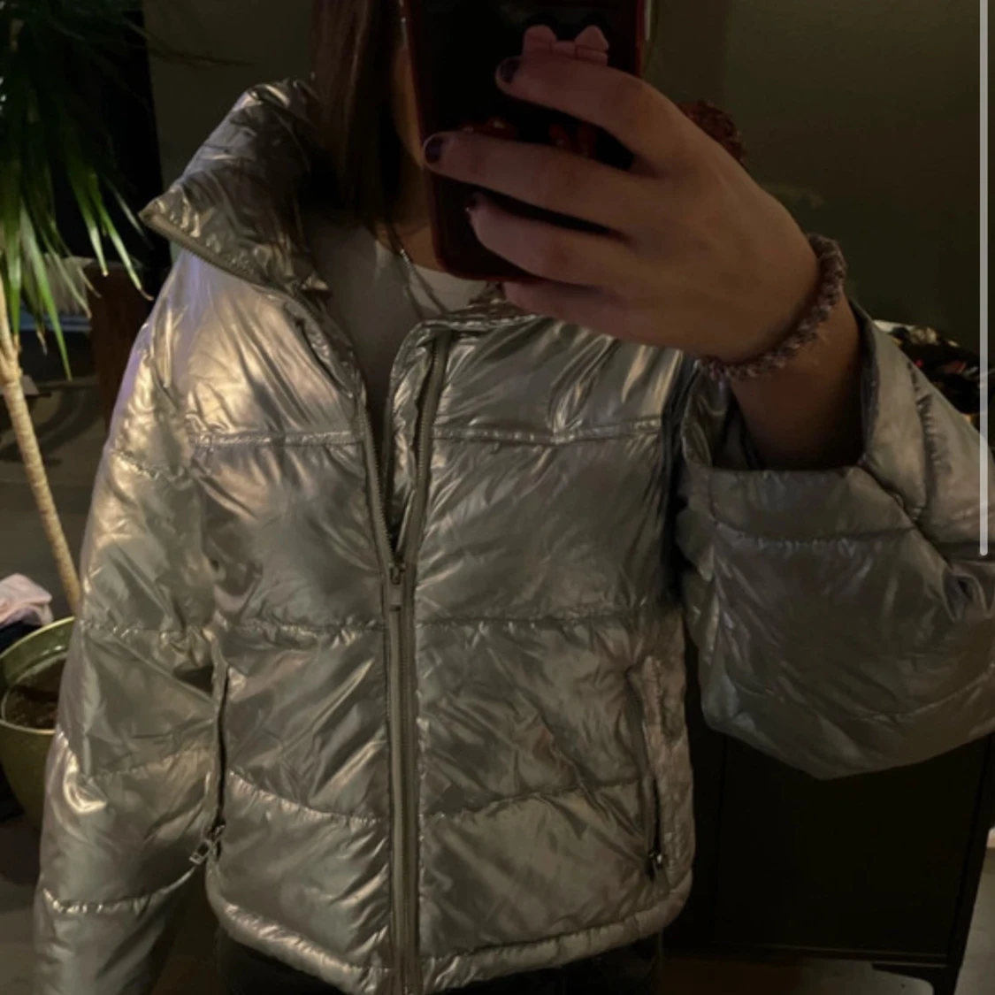 Silver pufferjacka