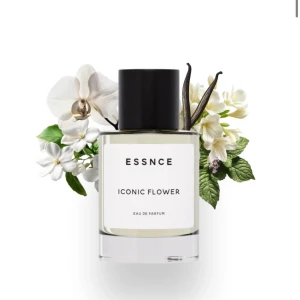 Essnce Iconic Flower Eau de Parfum - Säljer en elegant parfymflaska från Essnce med doften Iconic Flower. Flaskan är stilren och genomskinlig med en svart kork. Doften är blommig med inslag av orkidé och vanilj, perfekt för både vardag och fest. En tidlös doft som passar alla tillfällen. Parfymen är helt ny förutom att jag testat ett sprut men tyckte tyvärr inte det var något i min smak. 