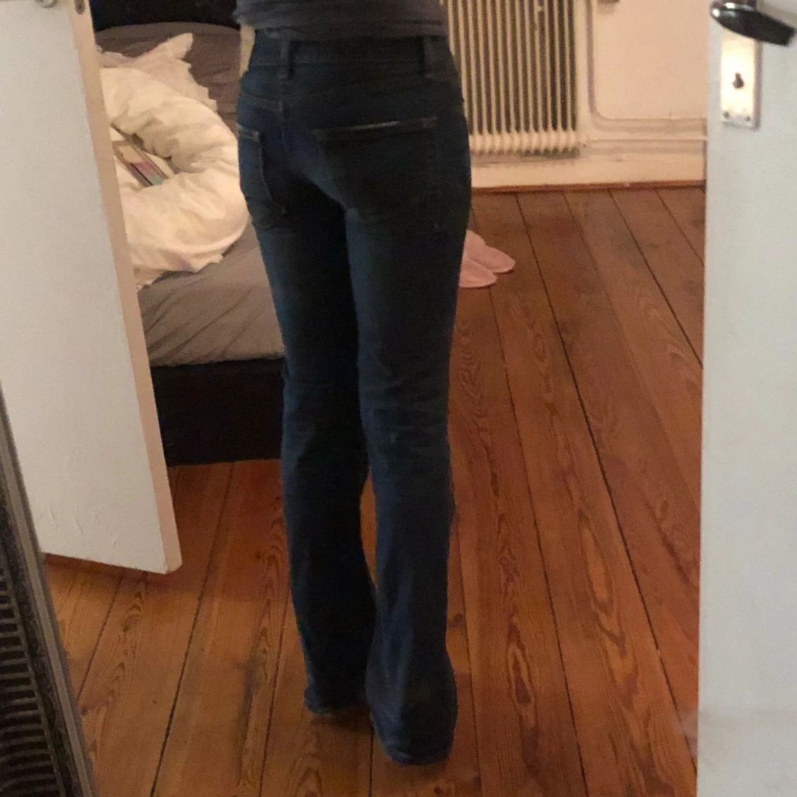 Blå bootcut jeans - 90
