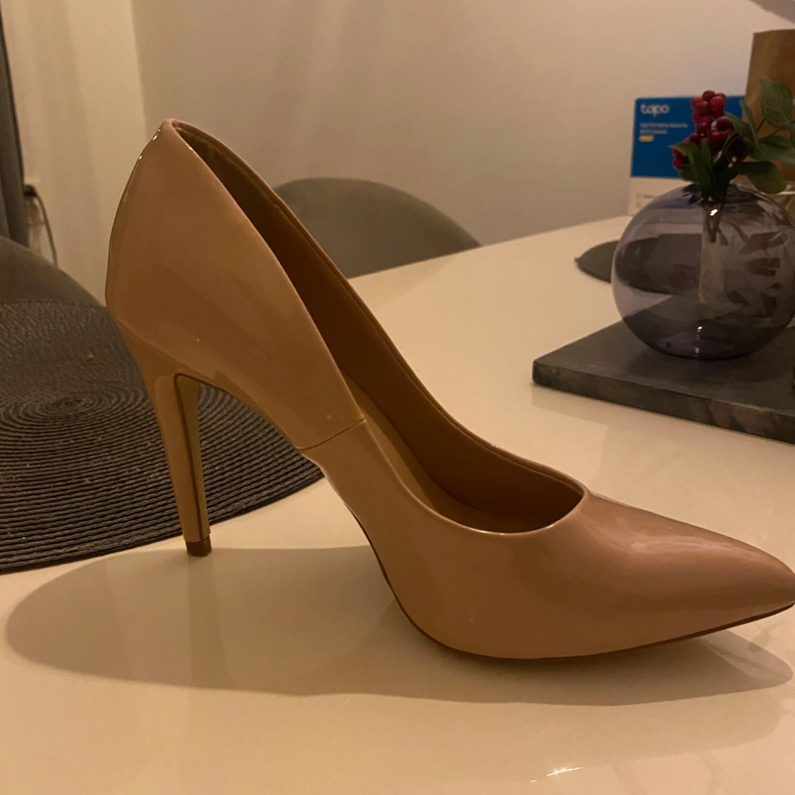 Beige pumps med klack - 90