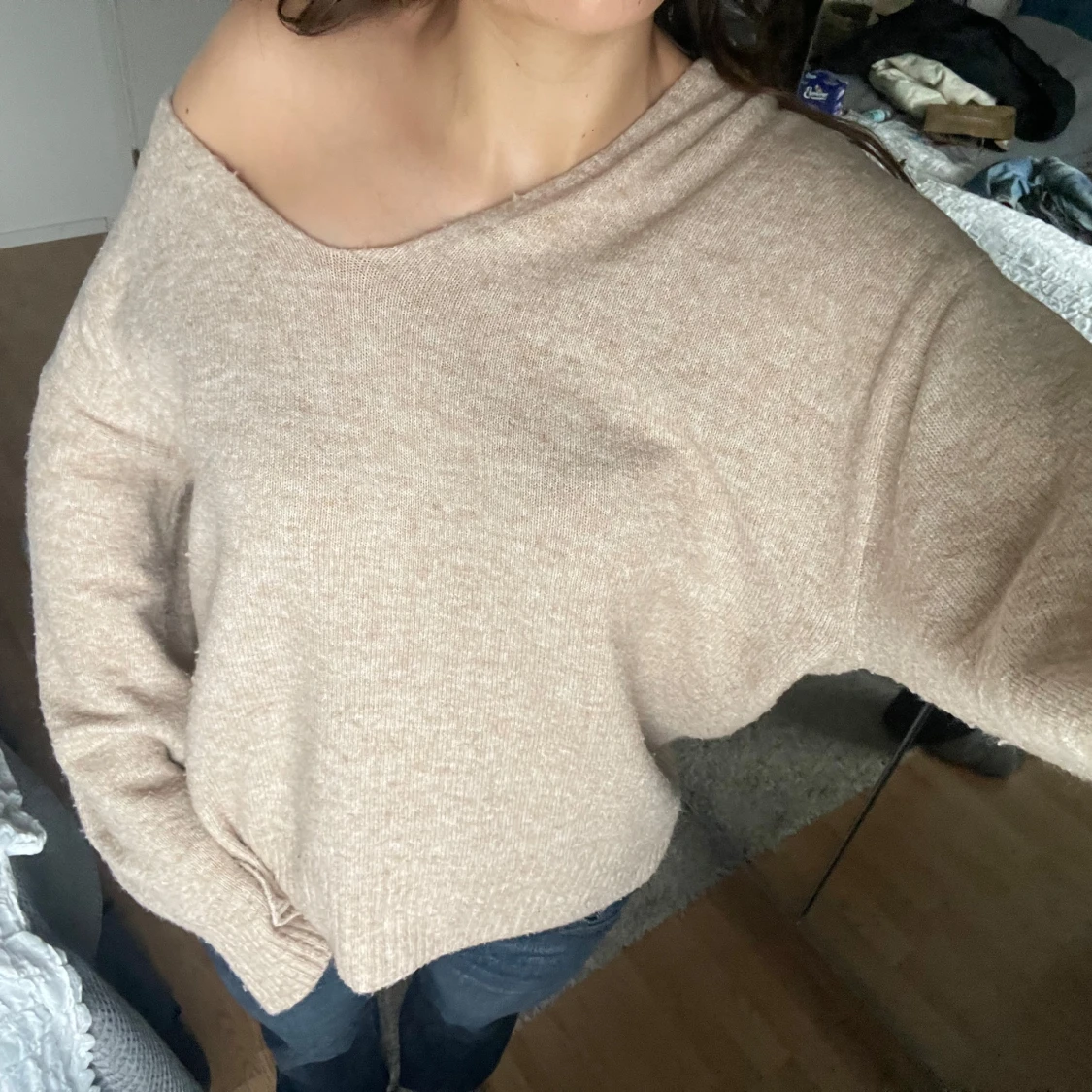 Beige stickad tröja från H&M - 90