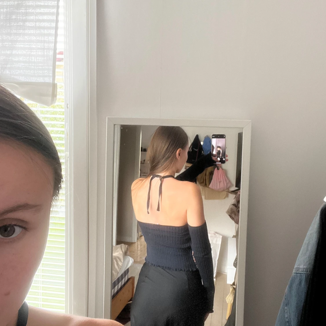 Svart, färgad, långärmad topp från Zara - 90